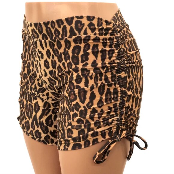 Cheetah Animal Print Hot Yoga Short Swim- High Waist Short- Made in USA NEW - Picture 3 of 8